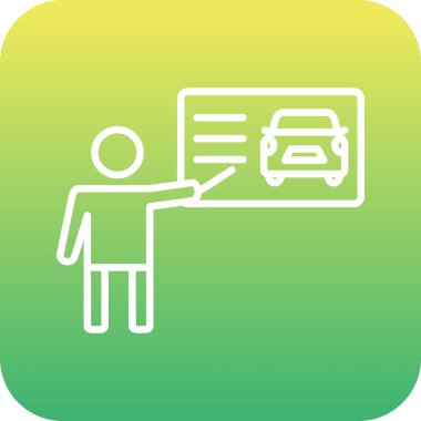 Otomatik eğitmen web simgesi, vektör illüstrasyonu