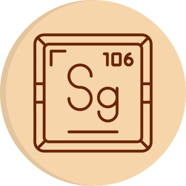 Seaborgium web simgesi, vektör illüstrasyonu