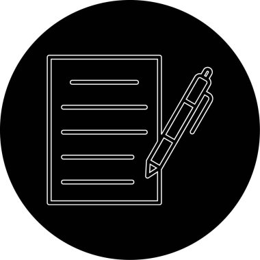 belge ve kalem simgesi düz tasarım