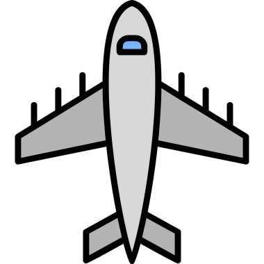 Uçak. Web simgesi basit illüstrasyon 