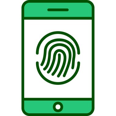 Parmak izi simgesi vektör çizelgesine sahip akıllı telefon