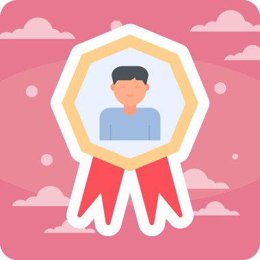 Ayın Çalışanı simgesinin vektör illüstrasyonu