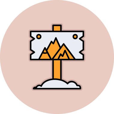 dağlar İmza kutusu vektör illüstrasyonuName