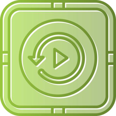 Tekrar oynat, simge. Web için vektör illüstrasyonu