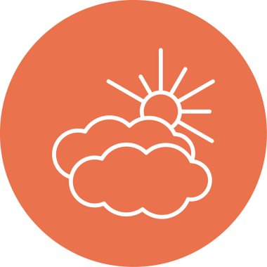 Hava bulutlu. Web simgesi basit illüstrasyon