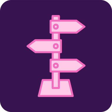 yön işareti simgesi, vektör illüstrasyonu 