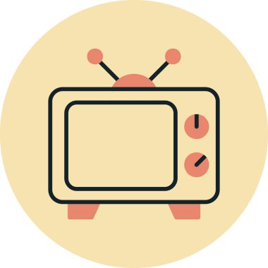 televizyon simgesi, basit vektör illüstrasyonu