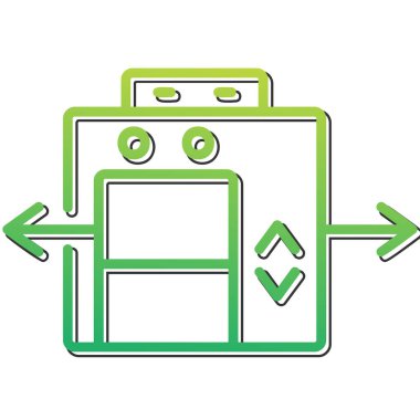 Asansör web simgesi, vektör illüstrasyonu