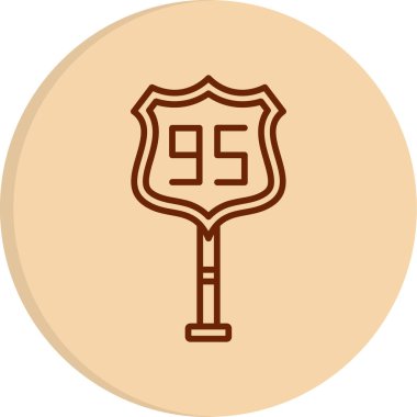 95. Yol simgesinin vektör illüstrasyonu       