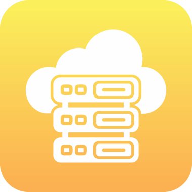 Bulut Sunucusu simgesi, vektör illüstrasyonu basit tasarım