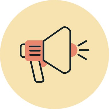 megafon web simgesi, vektör çizim 