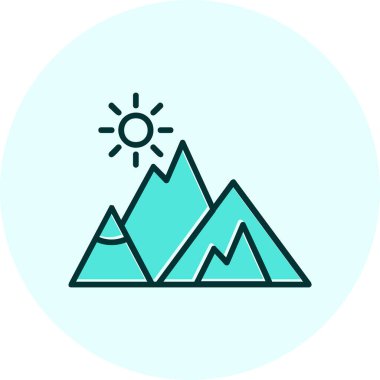 Dağlar. Web simgesi basit illüstrasyon  