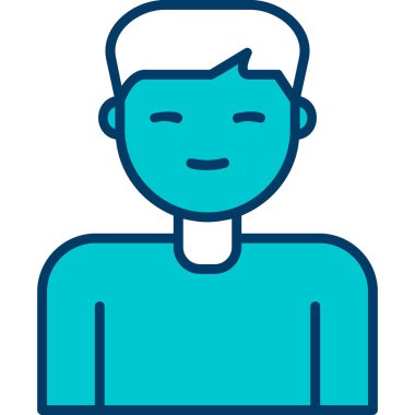  Erkek kullanıcı. Web simgesi basit illüstrasyon