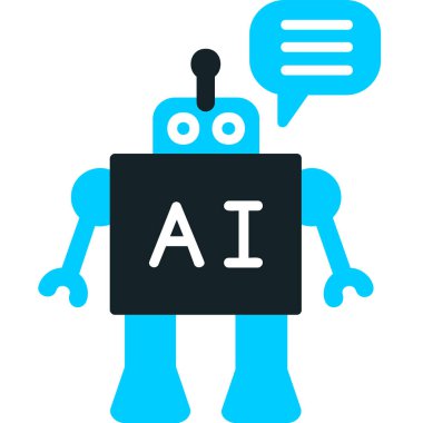  Chatbot simgesi, vektör illüstrasyonu basit tasarım