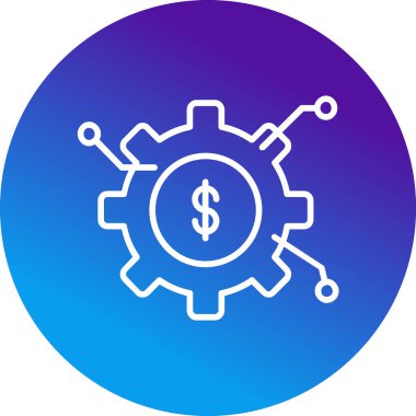 Varlık Yönetimi simgesi. Çarklı dolar sembolü, vektör illüstrasyonu 