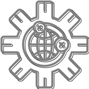 toprak küresi simgesi, vektör illüstrasyonu basit tasarım