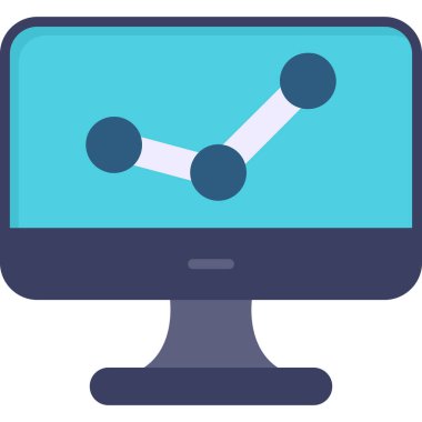 bilgisayar izleme simgesi, vektör illüstrasyonu basit tasarım