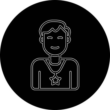 Yıldızlı erkek avatar. Web simgesi basit illüstrasyon 