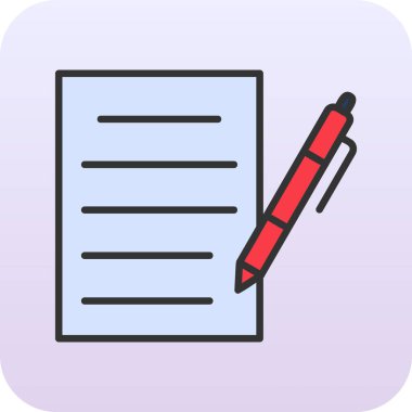 belge ve kalem simgesi düz tasarım