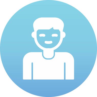  Erkek kullanıcı. Web simgesi basit illüstrasyon