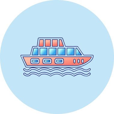 Yolcu gemisi. Web simgesi basit illüstrasyon