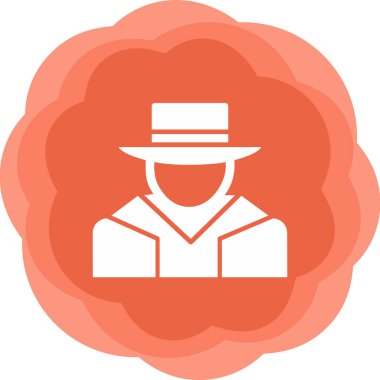 Şapkalı adam. Web simgesi basit illüstrasyon
