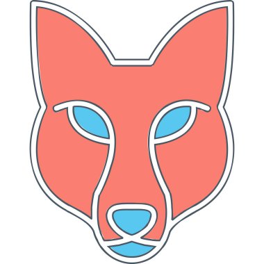 Fox baş simgesi vektör illüstrasyonu