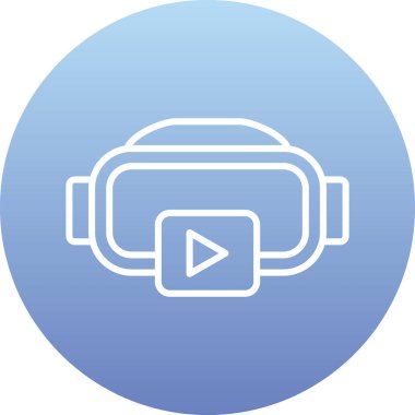 vr gözlük simgesi vektör illüstrasyonu