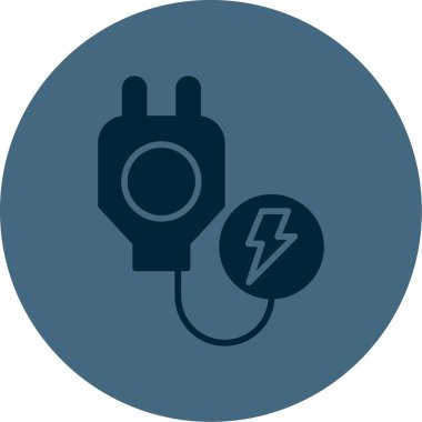 Elektrik prizi ve yıldırımın vektör çizimi