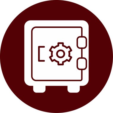 Dolap, güvenli, Vector Line Illustration. İş ve Finans simgesi.