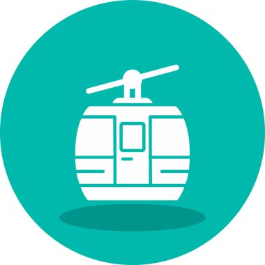 Kablo araba simgesi, vektör illüstrasyonu 