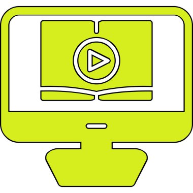 Video dersi için. Web simgesi basit illüstrasyon