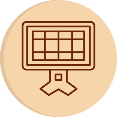 Monitör simgesinin vektör illüstrasyonu 