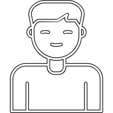  Erkek kullanıcı. Web simgesi basit illüstrasyon