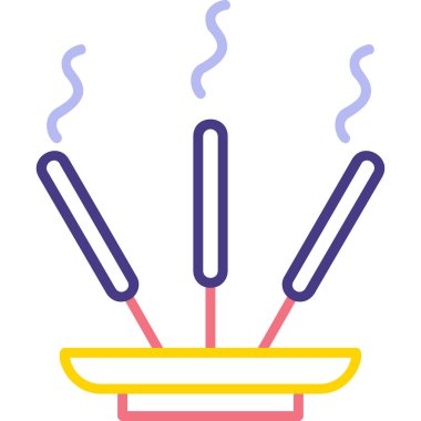 Tütsü çubukları simgesinin web çizimi