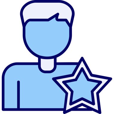 Yıldızlı adam, teşvikli ikon vektör illüstrasyonu