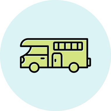 karavan web simgesi basit illüstrasyon