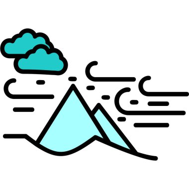 Kum fırtınası web simgesi, vektör illüstrasyonu