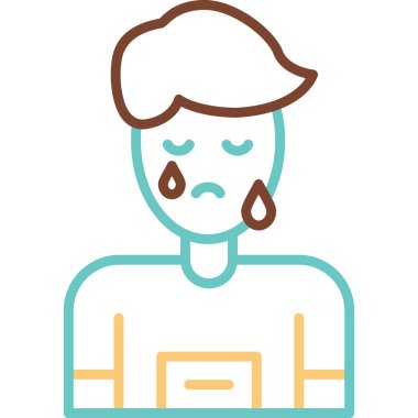 Mutsuz adam simgesi vektör çizimi