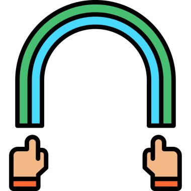 Gökkuşağı simgesi düz tasarım biçimi