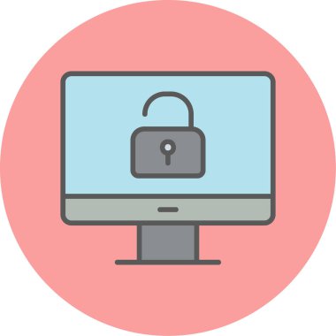 Güvenli olmayan bilgisayar vektör simgesi modern basit illüstrasyon