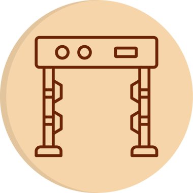 Metal dedektörü. Web simgesi basit illüstrasyon             