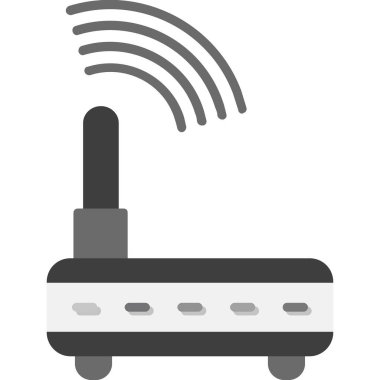 WiFi yönlendirici kutsal kişilerin resmi, vektör çizim