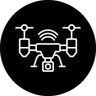 Drone simgesi vektör illüstrasyon tasarımı