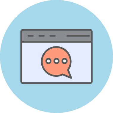 Web sohbet renk çizgisi vektörü simgesi 