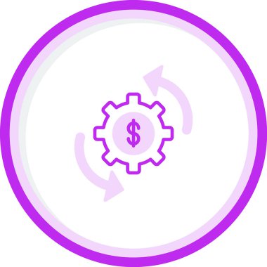 dişli ve dolar işareti web simgesi basit illüstrasyon