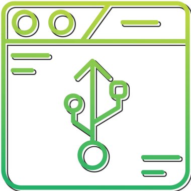 usb merkez simgesi, vektör illüstrasyonu basit tasarım