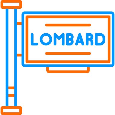 Lombard imza web simgesi, vektör illüstrasyonu