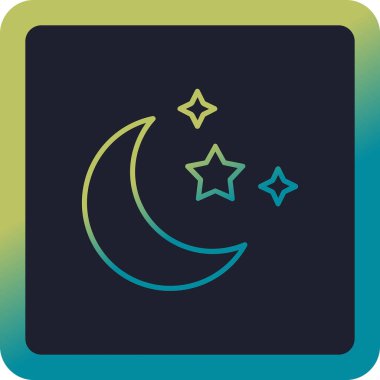 Yıldızlı ay. Web simgesi basit illüstrasyon 