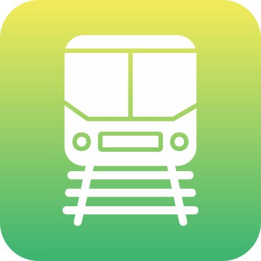 Demiryolu raylarındaki tren simgesi, vektör illüstrasyonu 